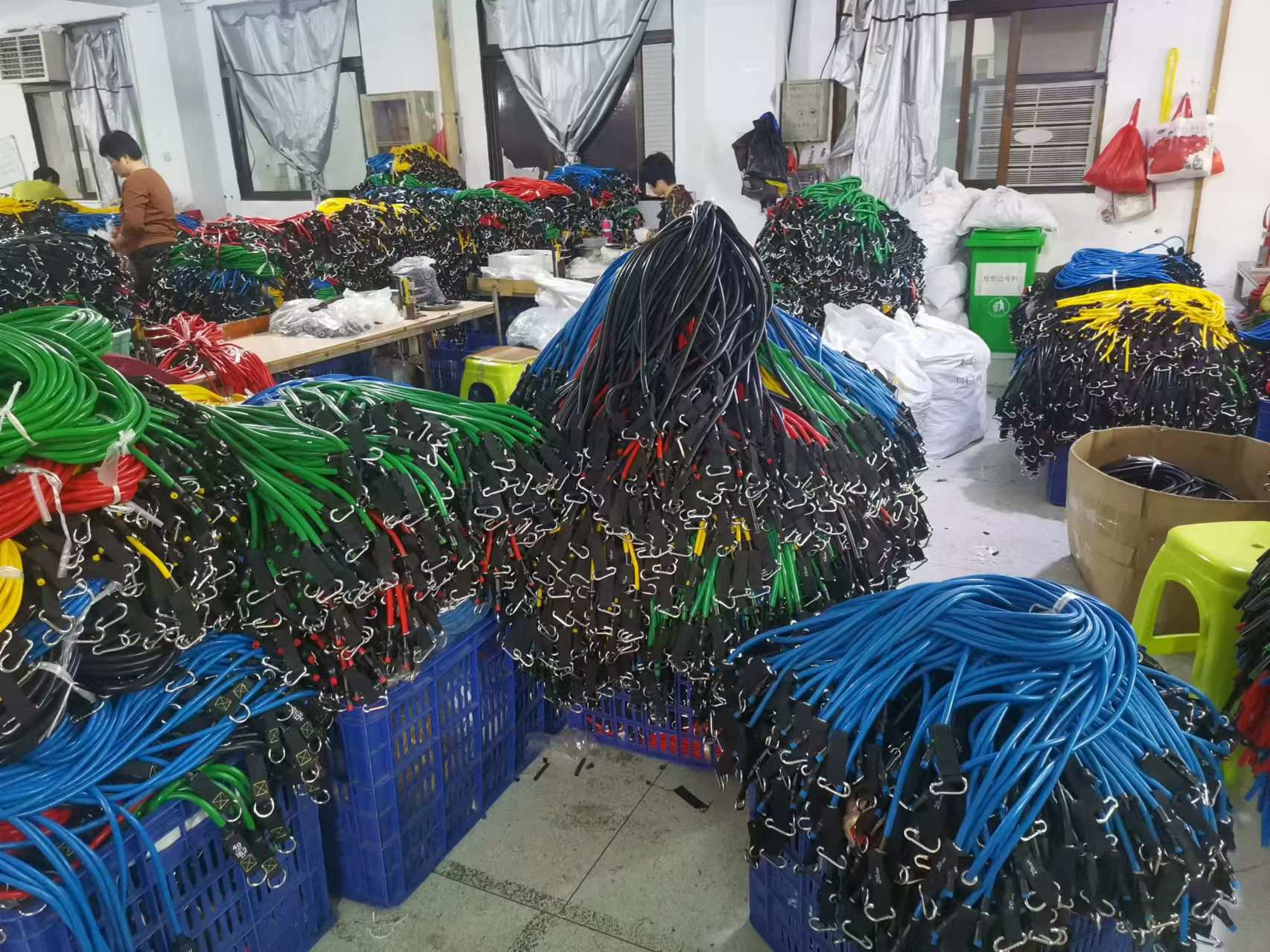 Bulk orders of Pilates bar kits ready for global shipping in warehouse.